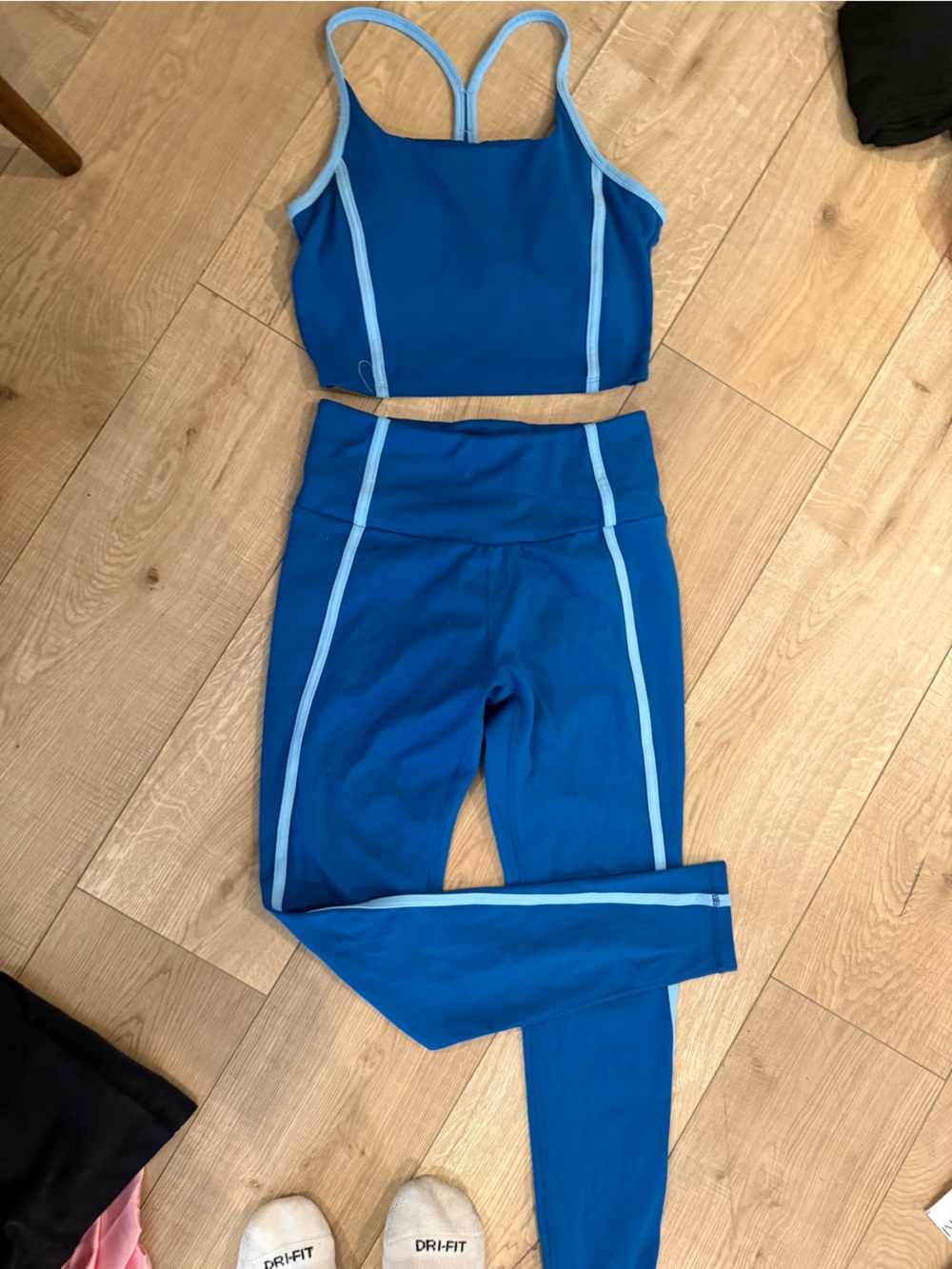 Jessica Simpson Blue Active Set with Light Blue Trim